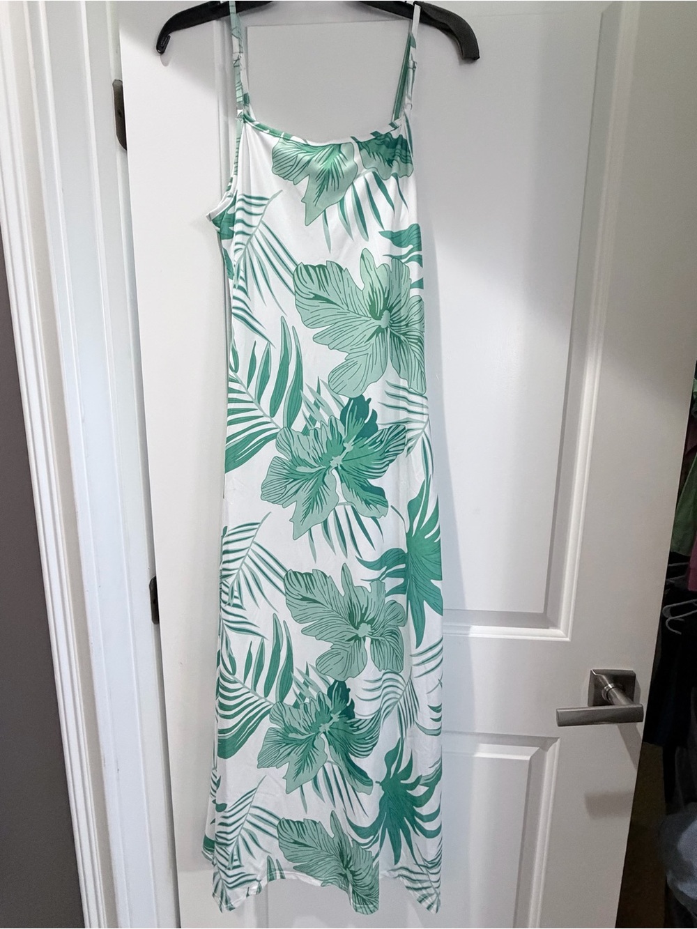 Green Palm-Print Maxi dress